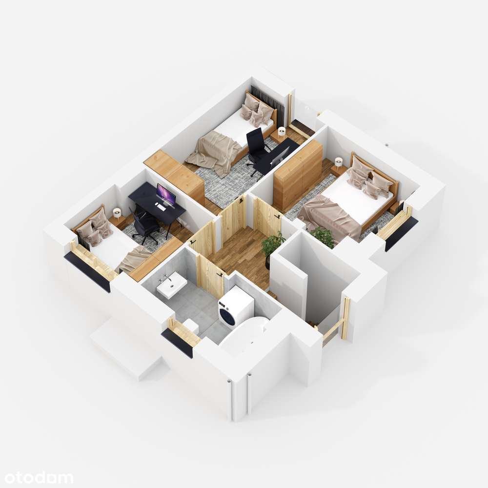 Strumykowa 3 sypialnie duże ogródki opcja adaptacji poddasza do 100m2 - Pełny obrazek: 5/7