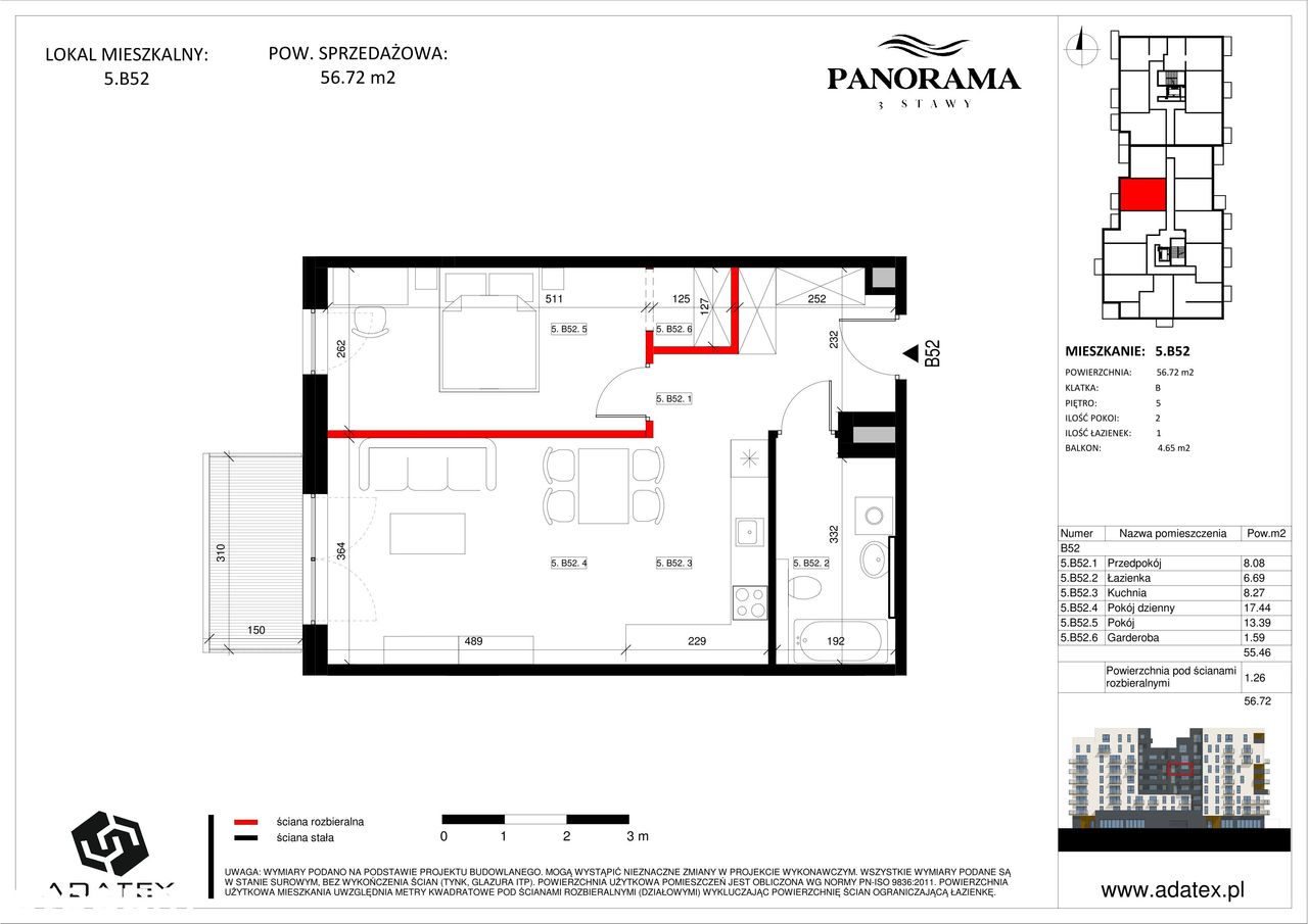 Panorama 3 Stawy | mieszkanie 2-pok. | 5.B52