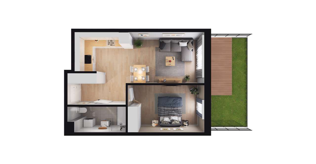 Vanda Park | mieszkanie 2-pok.| B.0.4 - Pełny obrazek: 3/9