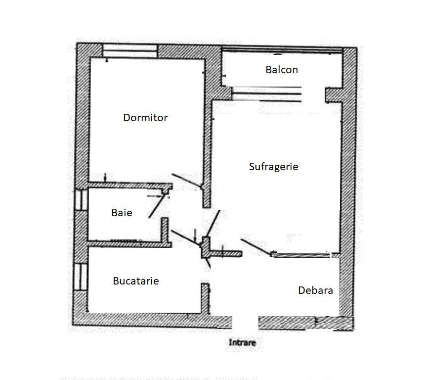 Apartament 2 camere, Podu Ros - Podu de Piatra, CT, decomandat