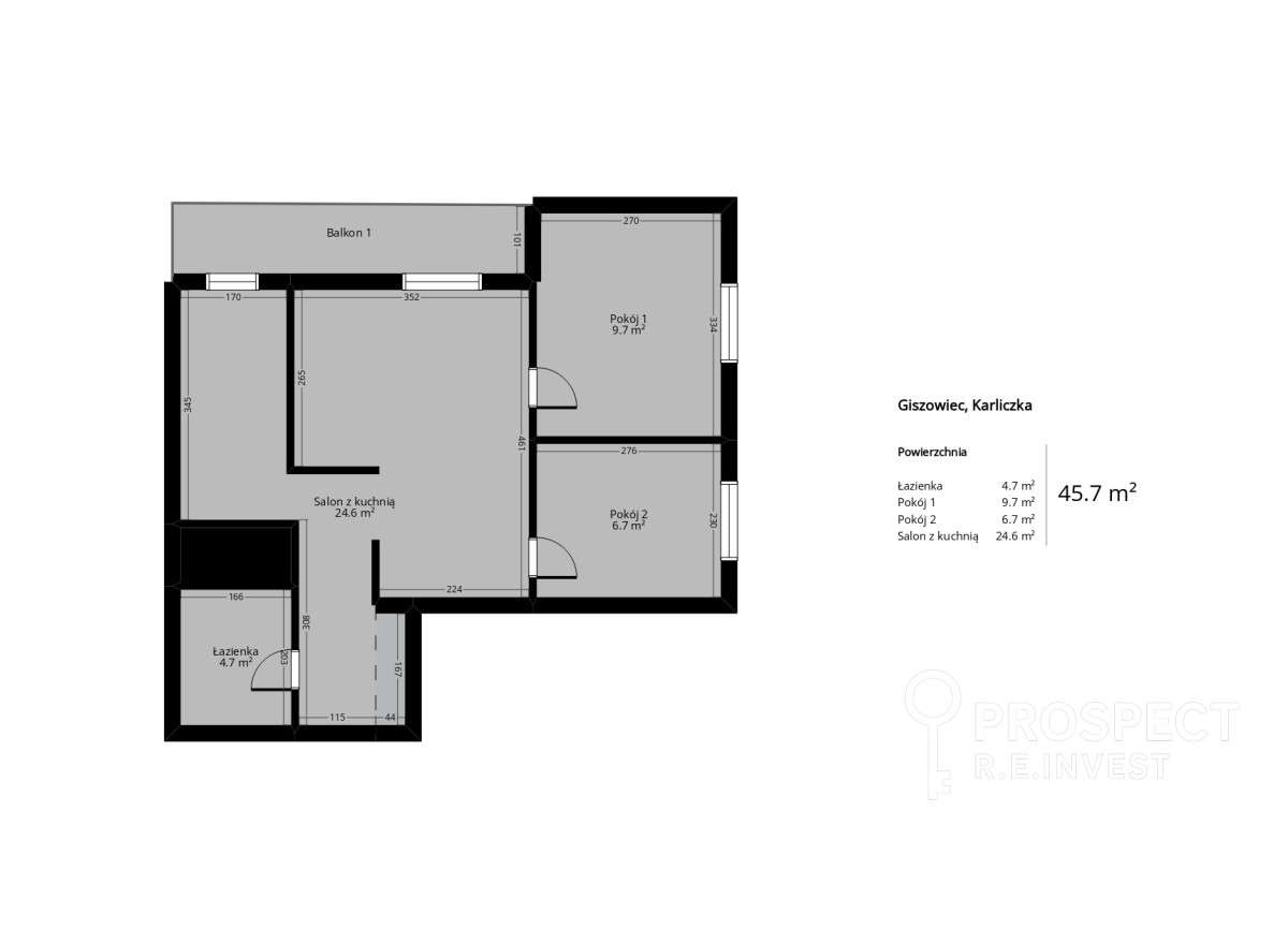 Katowice – Giszowiec | 3 pokoje | 45,57 m² - Pełny obrazek: 2/16