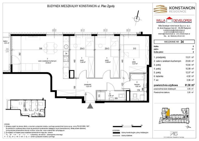 Apartament mieszkalny Konstancin Jeziorna