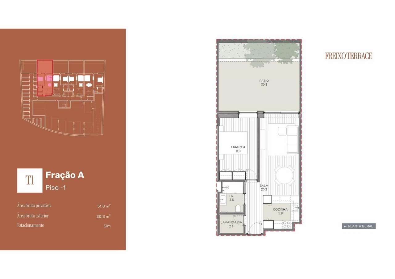 Apartamento T1 com terraço com 30 m2, Freixo-11