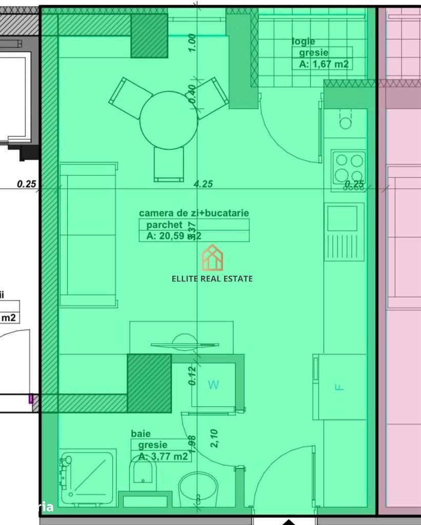 Apartament 1 camera bloc nou George Cosbuc