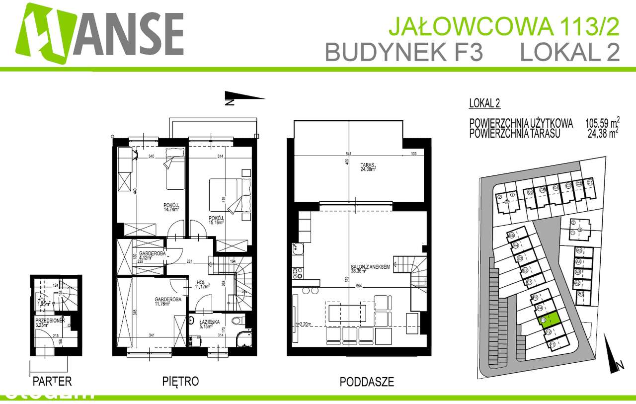 Bezczynszowe 4 pokoje - 105 m2,  z tarasem + 2 miejsca postojowe - Pełny obrazek: 5/5