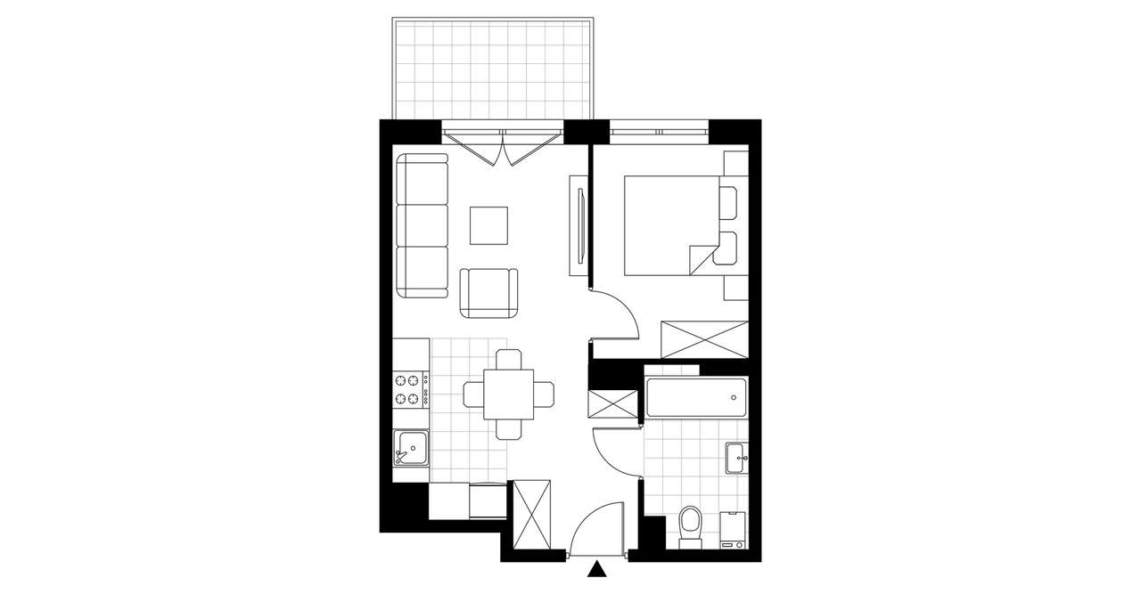 2-pokojowe mieszkanie 34m2 + balkon - Pełny obrazek: 4/9