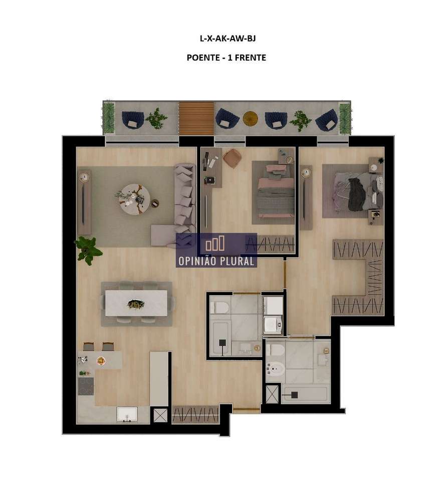 Apartamento T2 com Varanda em Projeto Premium  Avintes-16