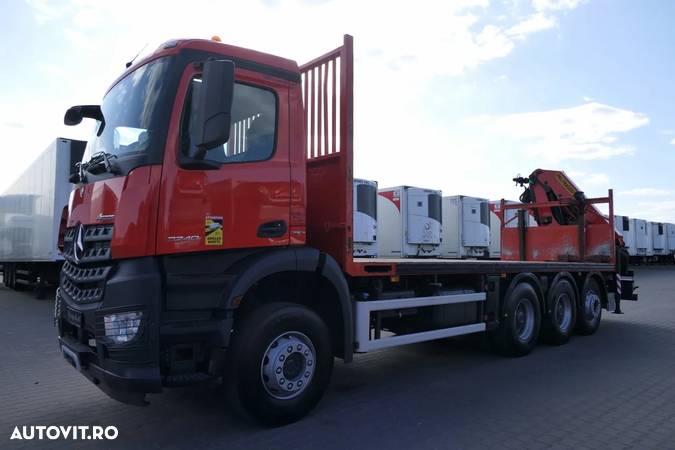 Mercedes-Benz AROCS 3240 / 8X4 / PLATFORMA 7.2m + HDS PALFINGER PK 22002 / TRIDEM / AXIE DE DIRECȚIE LIFTATOR / FURCI / RADIOCOMANDĂ - 15