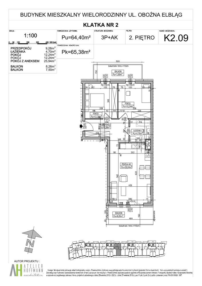 Elzam Tower | mieszkanie 3-pok. | K2_9 - Pełny obrazek: 2/9