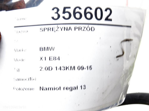 SPRĘŻYNA PRZÓD BMW X1 (E84) 2009 - 2015 sDrive 18 d 105 kW [143 KM] olej napędowy 2009 - 2015 - 4