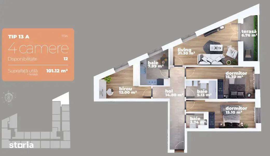 4 Camere Decomandat aproape de finalizare - Zona 1 Decembrie-1