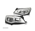 FAROIS FRONTAIS PARA OPEL ASTRA J 09-15 LUZ DIURNA LED FUNDO CROMADO - 1