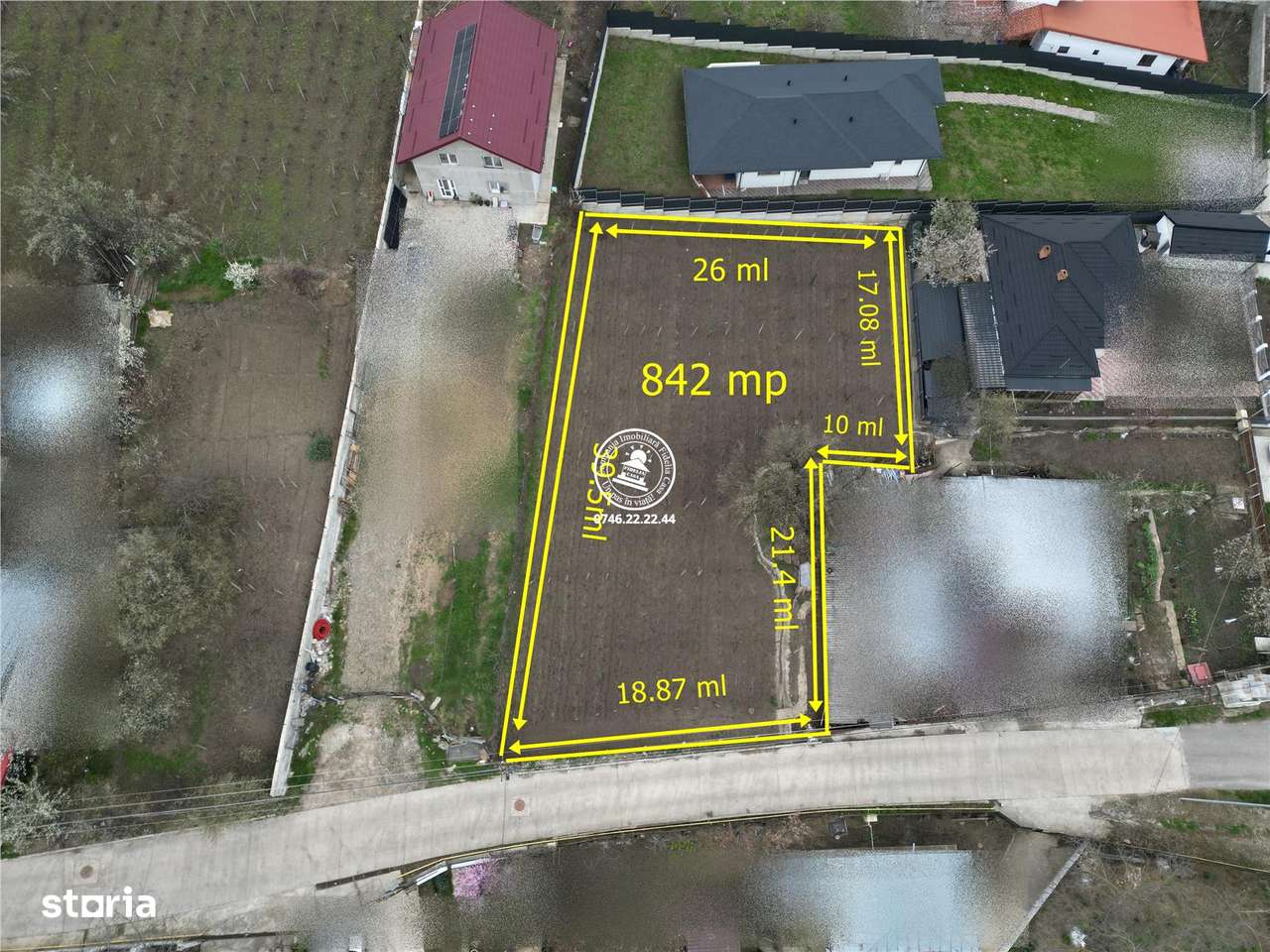 Teren intravilan 842 mp , asfalt , toate utilitatile - Valea Lupului ,-0