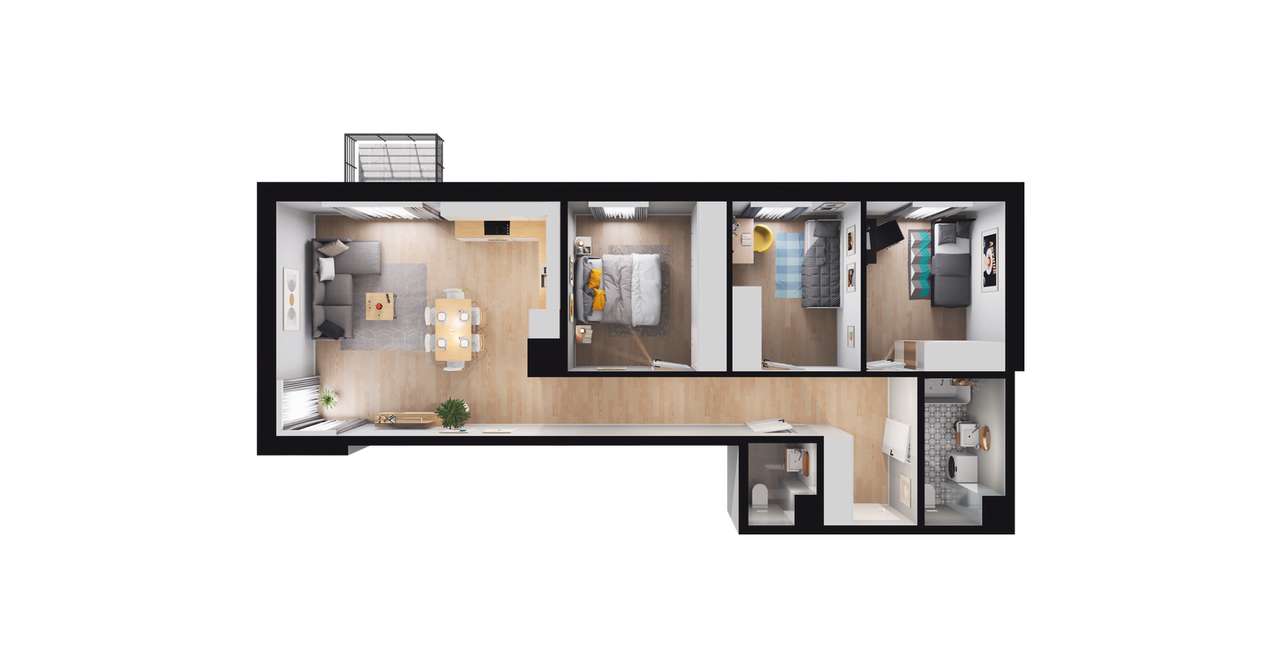 4-pokojowe mieszkanie 76m2 + balkon Bez Prowizji - Pełny obrazek: 2/8