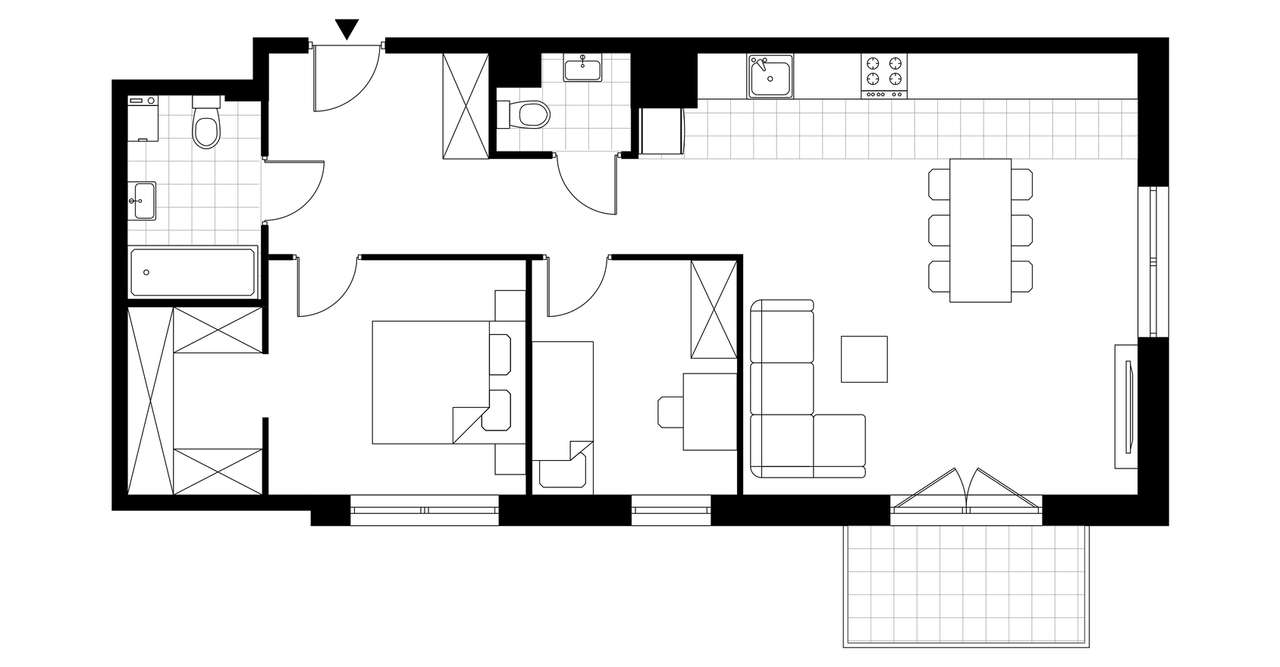 3-pokojowe mieszkanie 68m2 + balkon - Pełny obrazek: 3/8