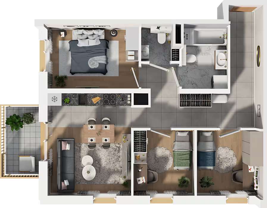 Mieszkanie z balkonem - dla rodziny– Bociana 5, północny Kraków-0