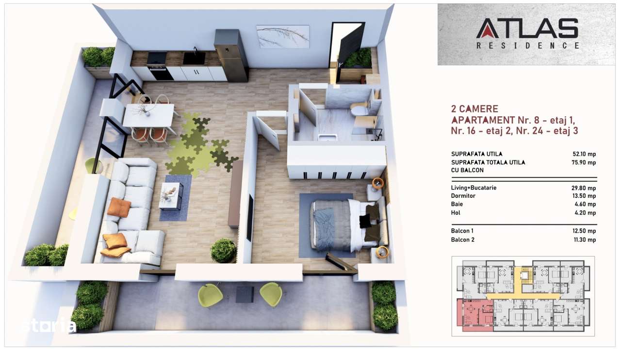 Ap 2 cam ATLAS Residence Tomis Plus Str. Budapesta!-5