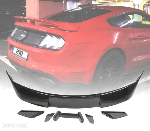 AILERON SPOILER PARA FORD MUSTANG LOOK GT500 15-19 PRETO BRILHANTE - 1