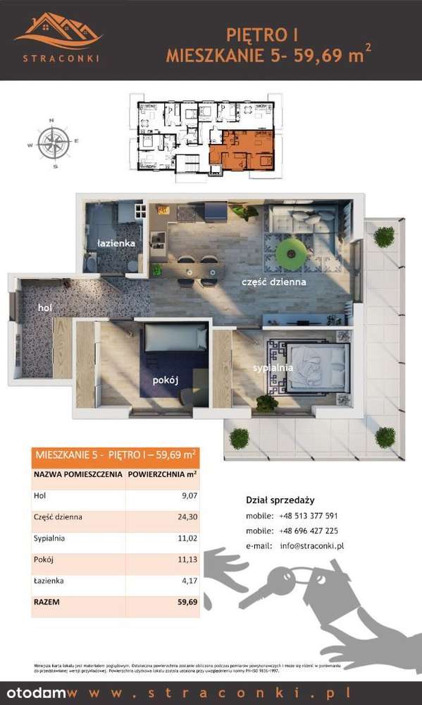 Apartamenty Straconki 63 | mieszkanie 5 - Pełny obrazek: 2/7