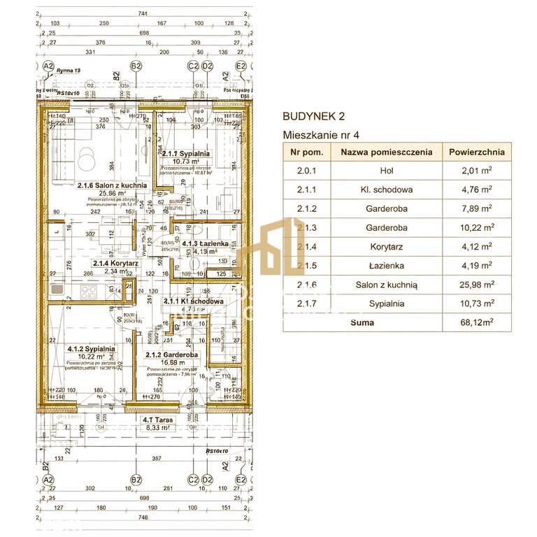 Mieszkanie 4-pokojowe 70M2 Rudna Mała ul. Leśna - Pełny obrazek: 4/18