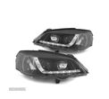 FARÓIS FRONTAIS LUZ DIURNA LED PARA OPEL ASTRA G FUNDO PRETO - 1