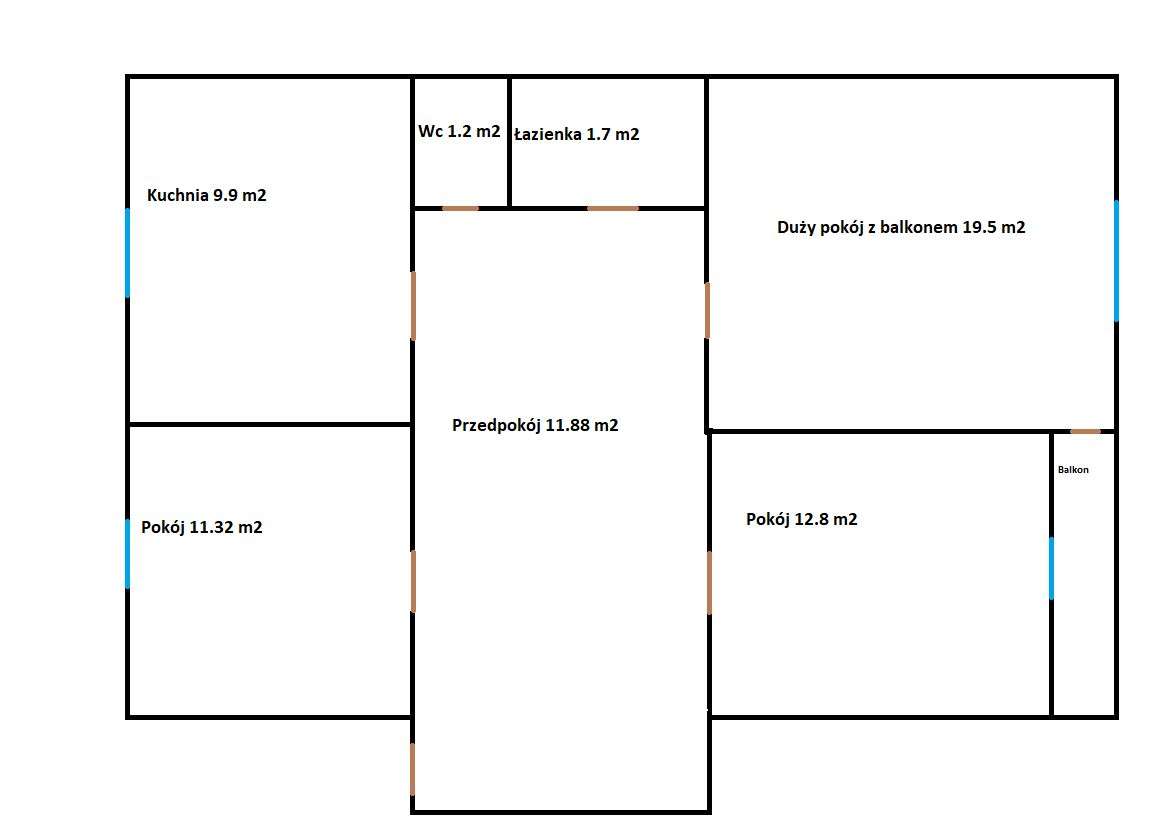 3 pokoje Wandy 70 m2 z balkonem-14