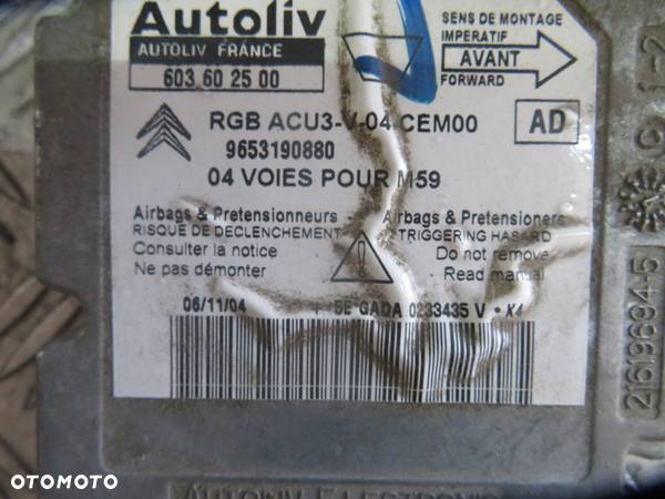 ZESTAW AIRBAG PODUSZKI SENSOR PARTNER I LIFT II PASY PEUGEOT 2002-2008 - 4