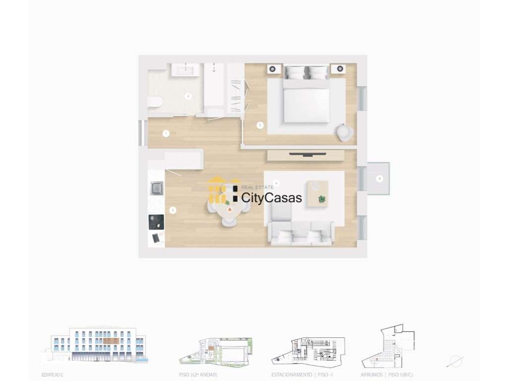 Apartamento T1 Novo c/ L. Garagem e Arrumos-17