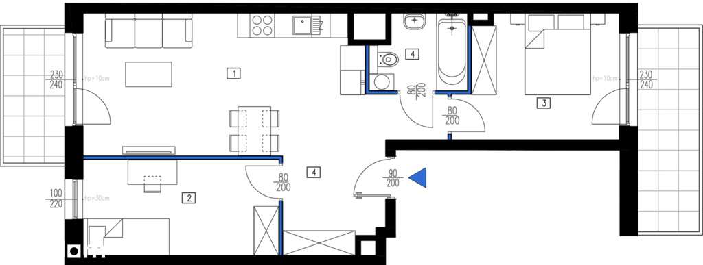 3 pokoje 59,31 m² | 1 piętro | dwustronne | 0% PCC - Widok 2