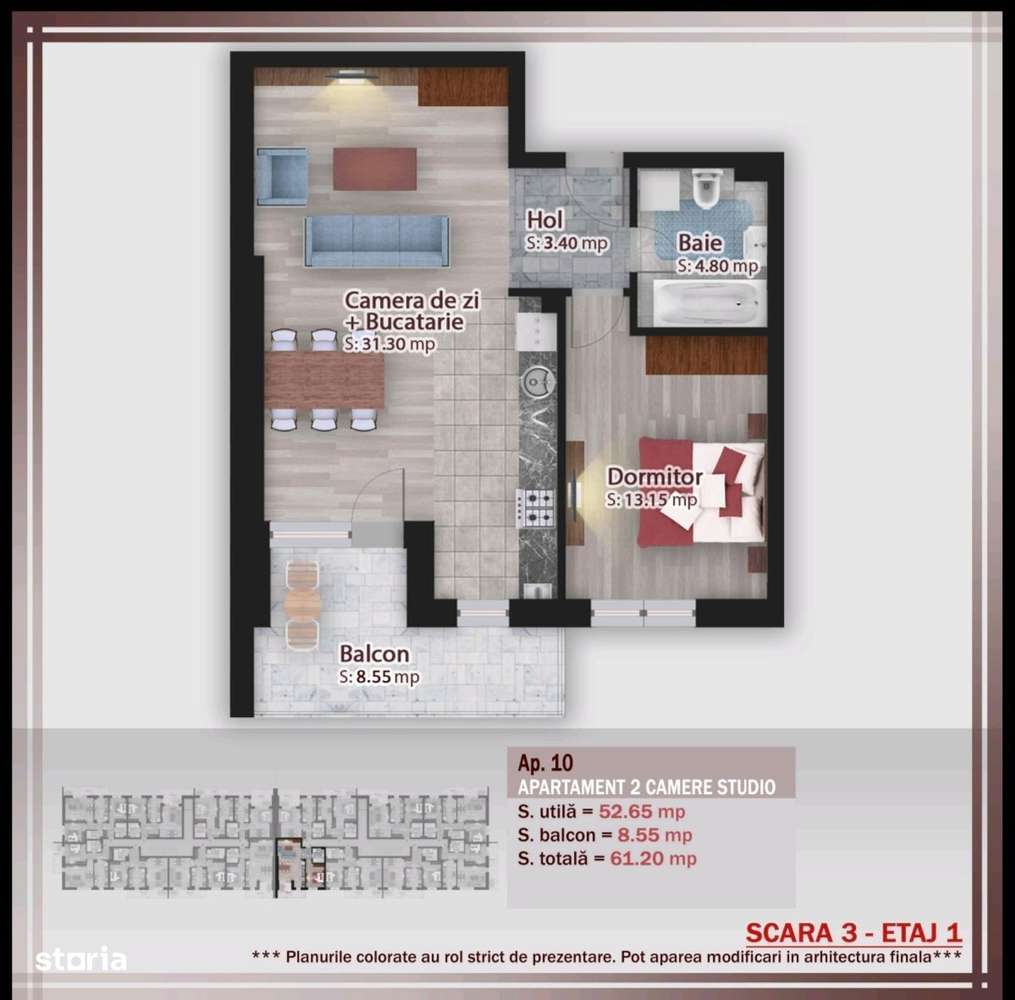 Apartament 2 camere decomandat,Cel mai mic pret, Rezidential Pallady - Imagine principală: 5/8