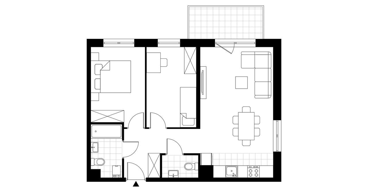 3-pokojowe mieszkanie 57m2 + balkon - Pełny obrazek: 3/8