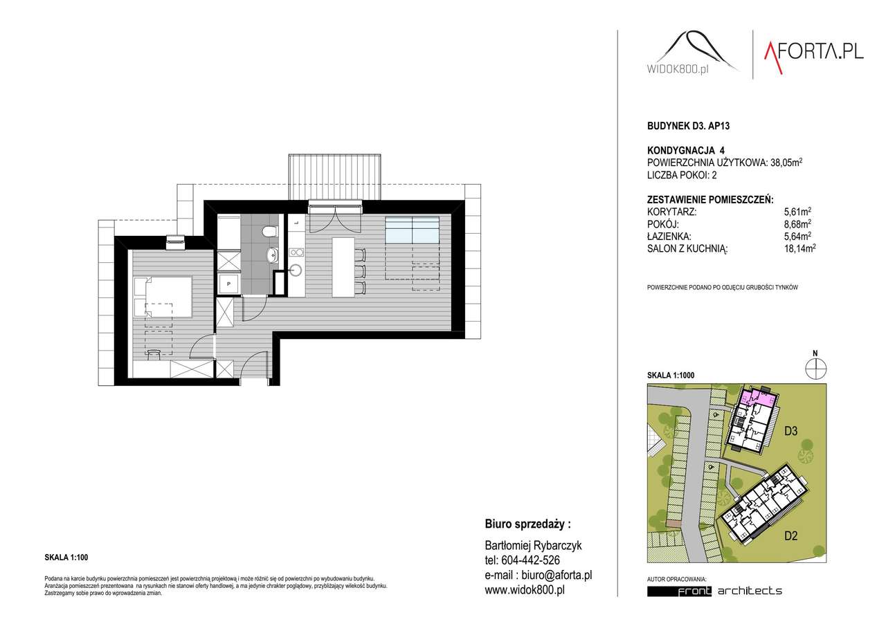 Widok800 | mieszkanie 2-pok. | D3.AP13 - Pełny obrazek: 2/5