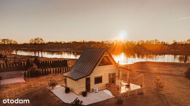 Dom nad Narwią, linia brzegowa, widok na rzekę