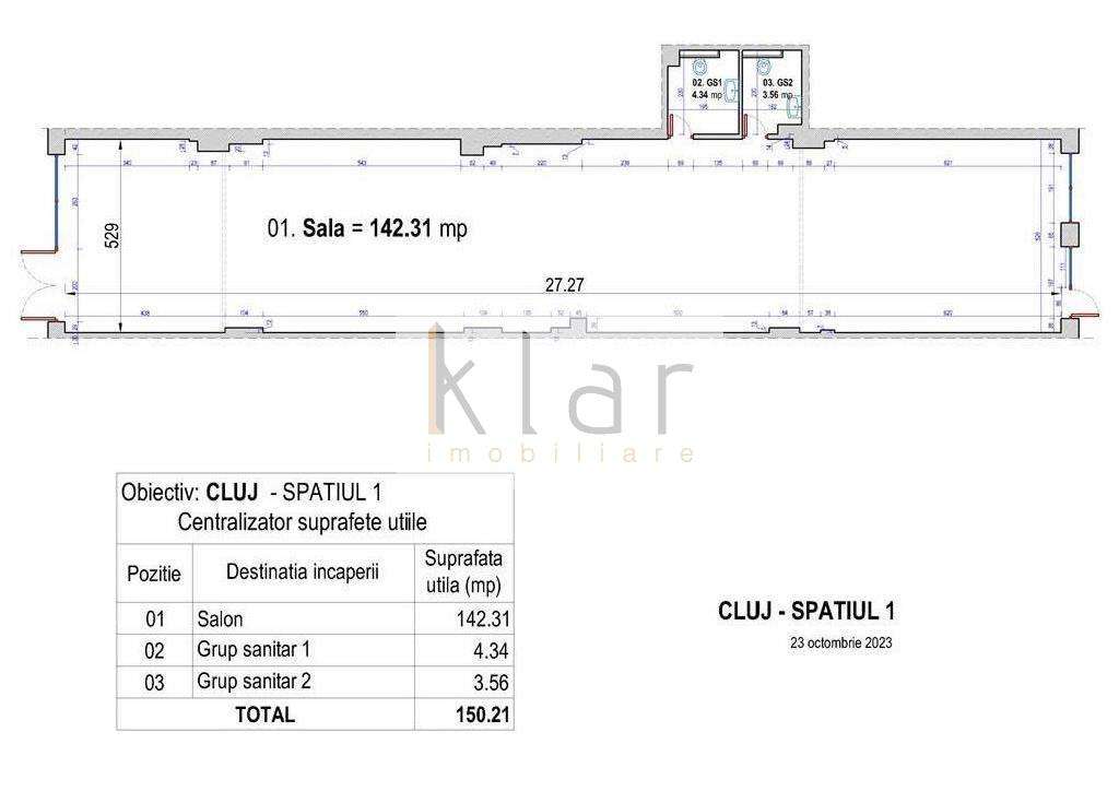 Spatiu Comercial 152mp,open space,parcare, Sopor,zona Baza Sportiva - Imagine principală: 4/7