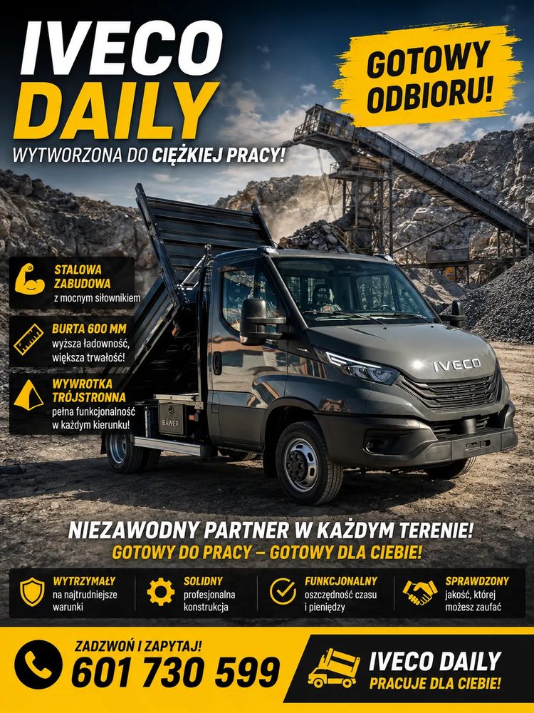 Iveco Daily IVECO Daily z wywrotem 3 W, dostępność od ręki, rocznik 2026