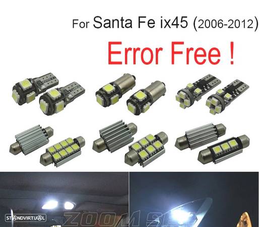 KIT COMPLETO 14 LAMPADAS LED INTERIOR PARA HYUNDAI SANTAFE SANTA FE IX45 06-12 - 1