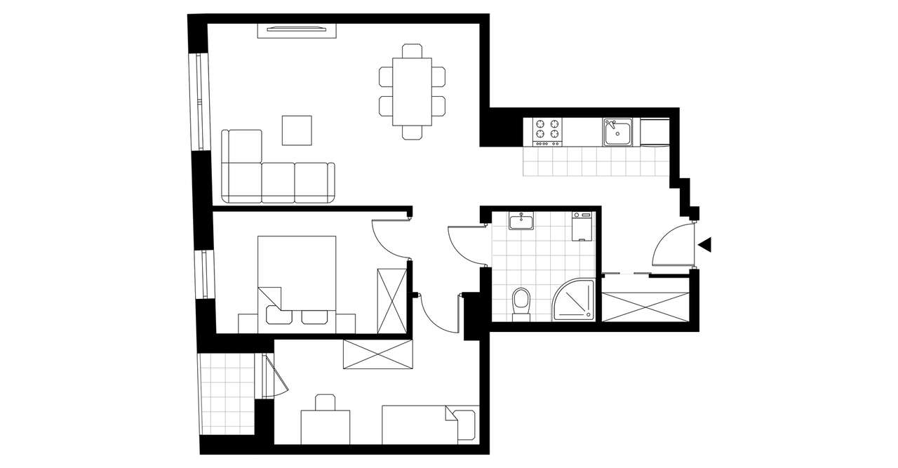 3-pokojowe mieszkanie 58m2 + 2 loggie Bezpośrednio - Pełny obrazek: 3/8
