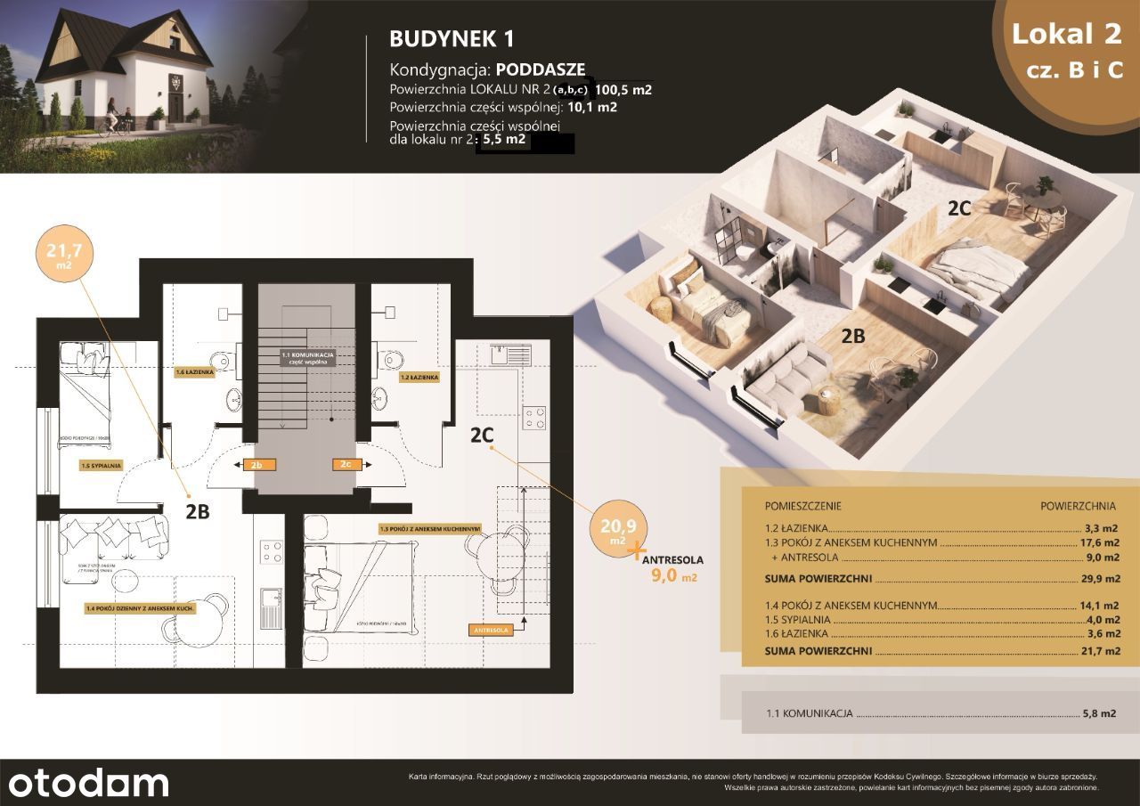 Mieszkanie, 29,90 m², Zakopane