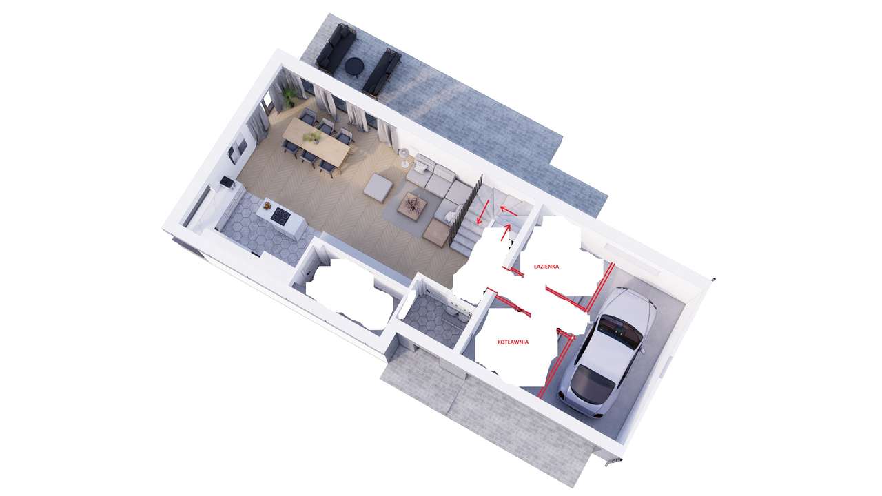 187m2+ poddasze 30m2, salon 56m2,garaż, ogród - Pełny obrazek: 5/8