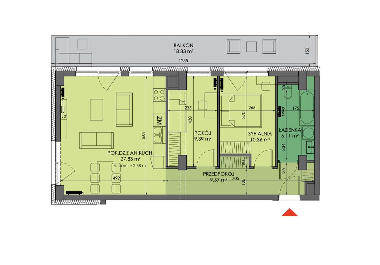 Salon 28m2| Balkon 19m2| Okna Zachód| wszędzie blisko-1