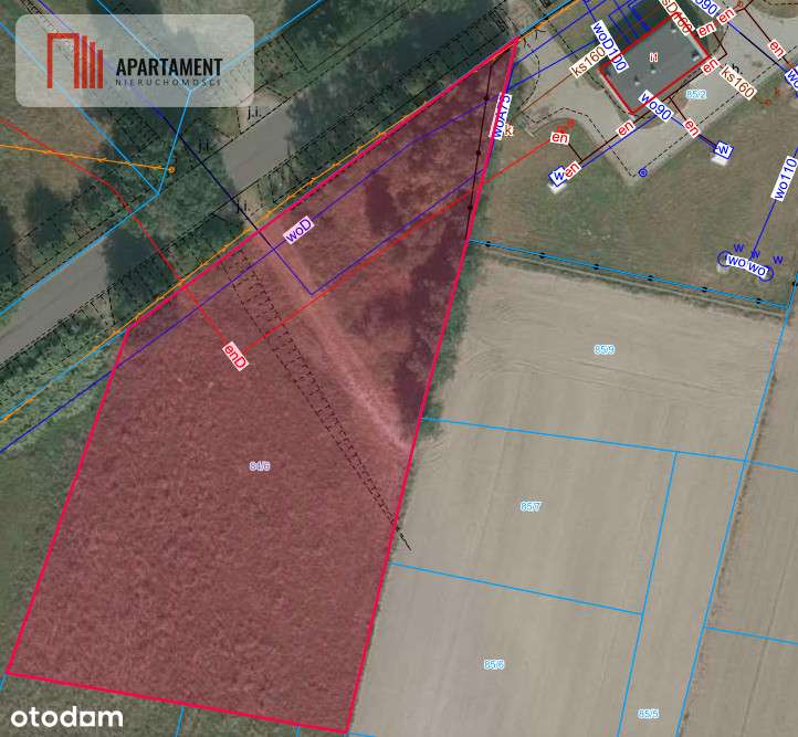 działka mieszkaniowa  2500m2 z Mpzp-2