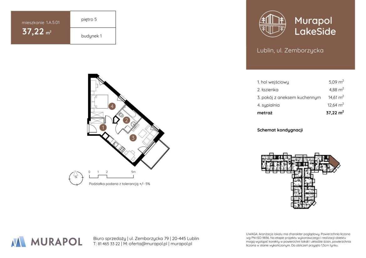 2-pokojowe mieszkanie 37m2 Bez Pośredników - Pełny obrazek: 2/7