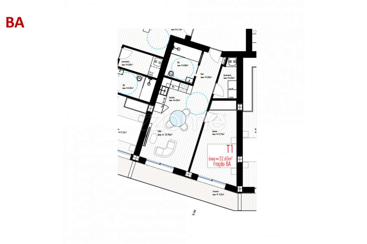 Apartamento T1 c/ Varanda, Freamunde, Paços de Ferreira (Fração BA) - Grande imagem: 3/16