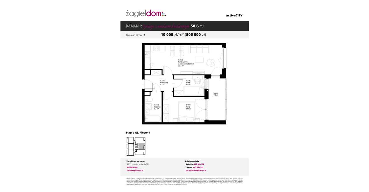 Active City etap V | mieszkanie 3-pok. | A3_1_11 - Pełny obrazek: 2/7