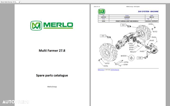 Piese de schimb pentru incarcator Merlo Multi Farmer 27.8 - 1