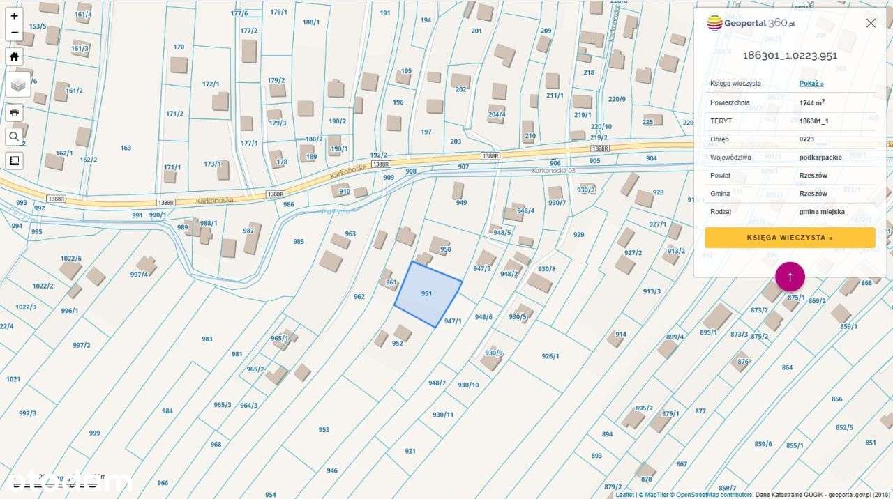 Działka budowlana 12,5ar WZ Karkonoska Zwięczyca