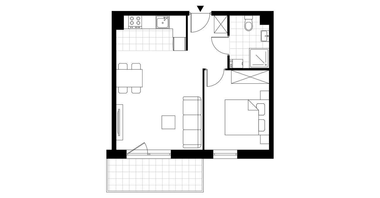 2-pokojowe mieszkanie 40m2 + balkon Bez Prowizji - Pełny obrazek: 2/7