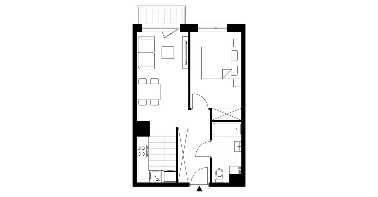 2-pokojowe mieszkanie 40m2 + balkon Bezpośrednio - Pełny obrazek: 4/9