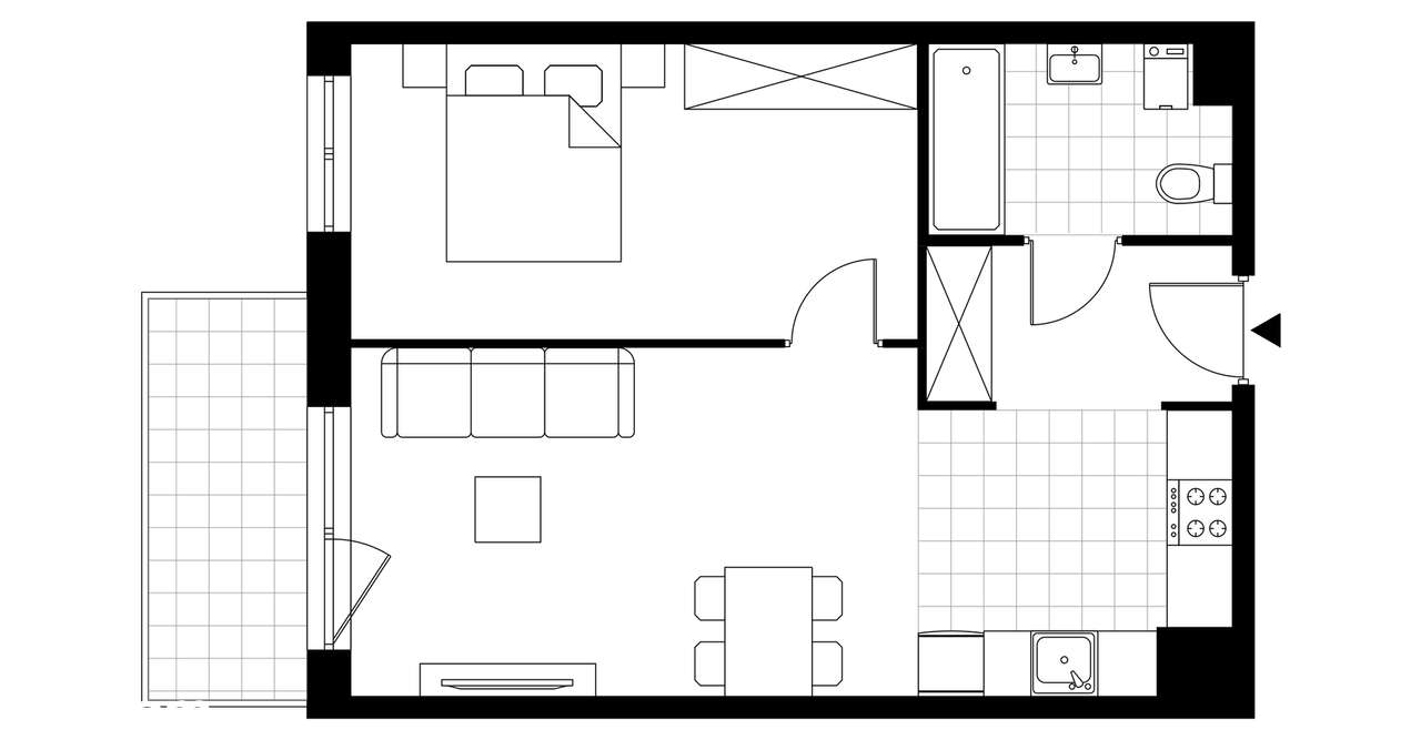 2-pokojowe mieszkanie 45m2 + balkon Bez Prowizji - Pełny obrazek: 3/8