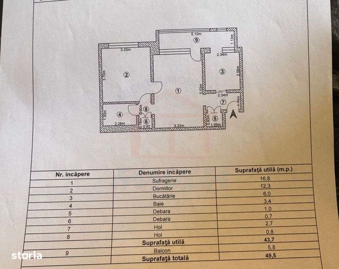 Apartament 2 camere de vânzare – Țiglina 2, Galați, Etaj — fotografia 1